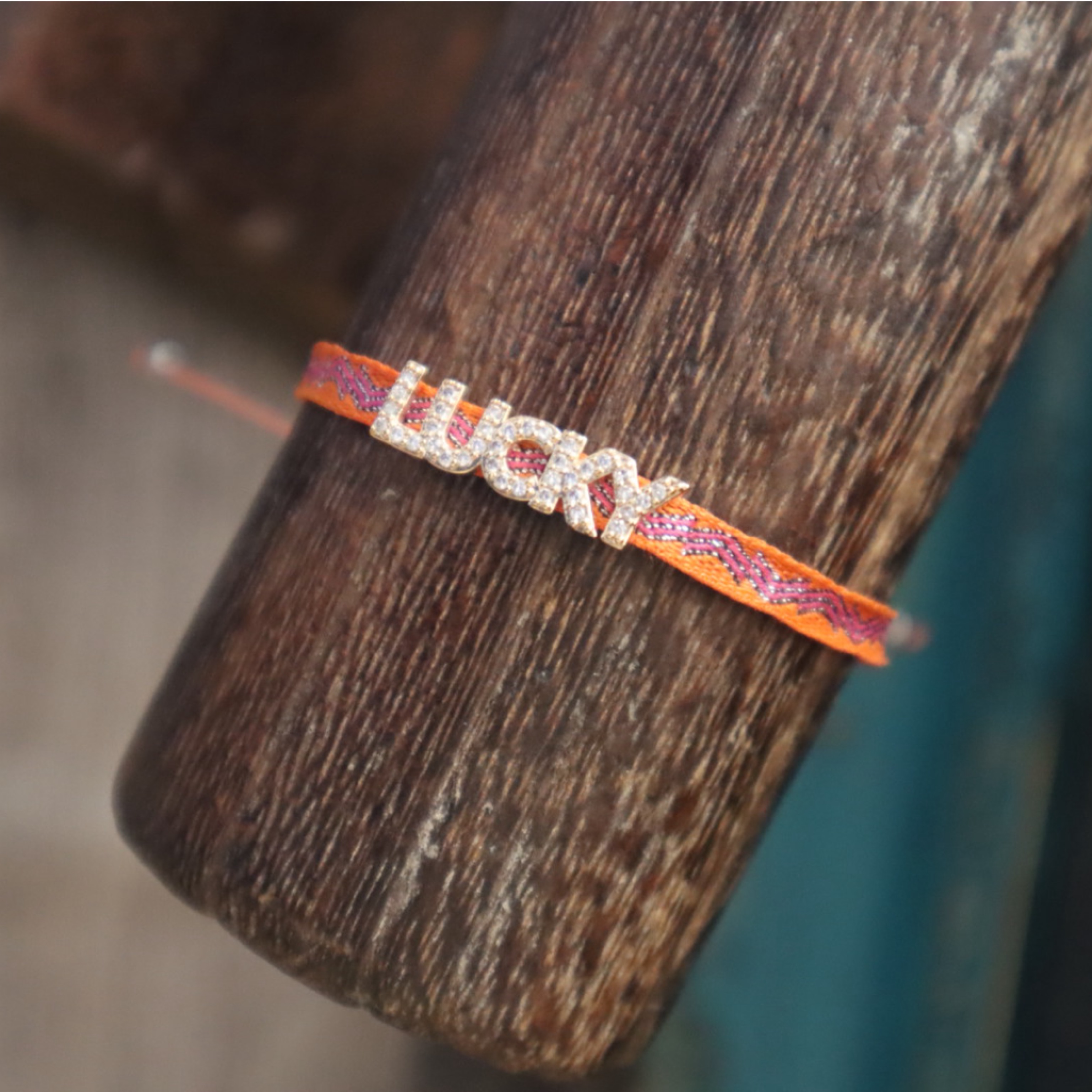 Vibrant Orange And Pink 'Lucky' Bracelet